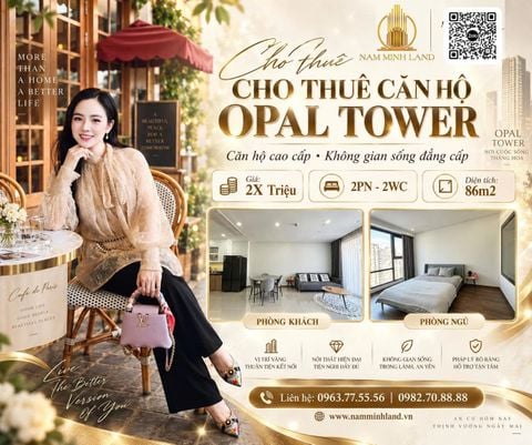  Opal Tower- Cho thuê căn hộ 2 phòng ngủ 86m2 - Bước ra là phố, bước vào là nhà 