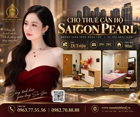  Cho thuê căn hộ ngắn hạn Saigon Pearl - 2 phòng ngủ 90m2 - Một bước xuống phố, một bước về nhà 