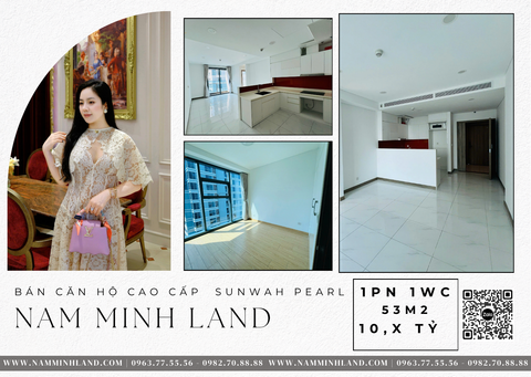 Bán căn hộ Sunwah Pearl 1 Phòng ngủ 55m2, Trục WH-07 - View sông đẹp nhất dự án, nhà đẹp hiện đại 
