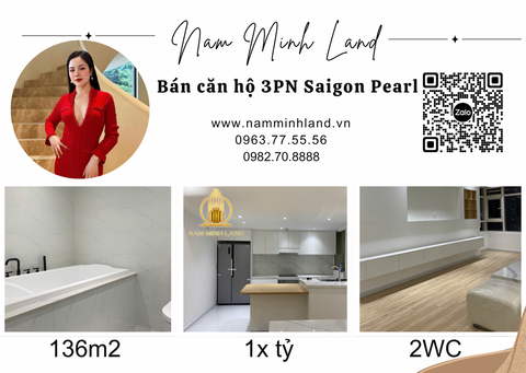  Bán căn hộ Saigon Pearl 3 Phòng ngủ 136m2 - View thành phố, Layout đẹp 