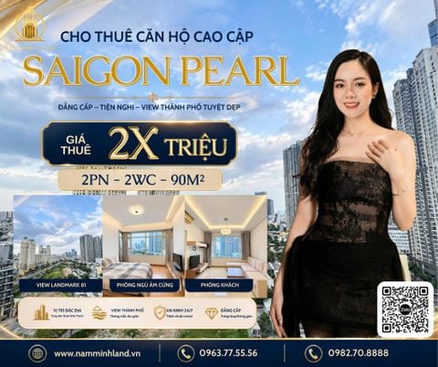  Cho thuê căn hộ Saigon Pearl - 2 phòng ngủ 90m2 - Ra phố thật gần, về nhà thật nhanh 