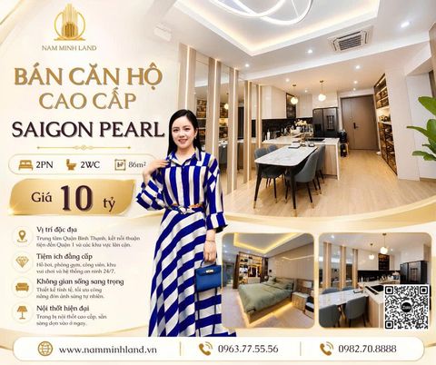  Bán căn hộ Saigon Pearl 2 phòng ngủ 86m2 - Căn hộ hiện đại, nội thất đẹp 