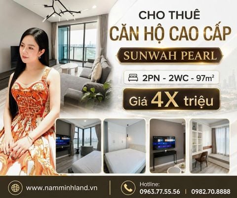  Cho thuê căn hộ Sunwah Pearl 2PN 97m2- View sông nhìn trọn vẹn quận 1 