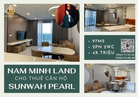  Cho thuê căn hộ Sunwah Pearl 2PN +1 97m2- Nội thất hiện đại - View hồ bơi, nội khu yên tĩnh 