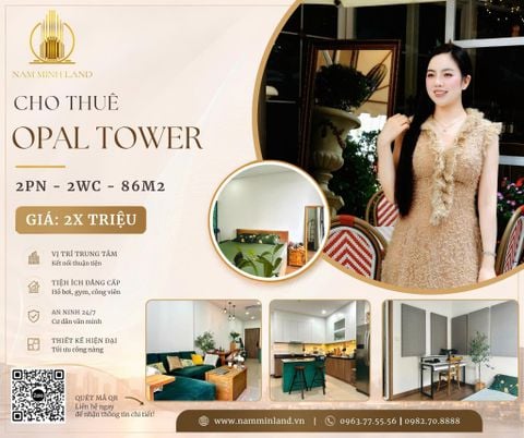  Cho thuê căn hộ Opal Tower- Cho thuê căn hộ 2 phòng ngủ 86m2, view nhìn nội khu yên tĩnh. 