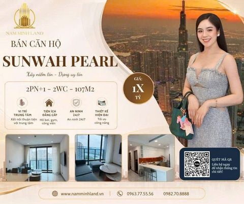  Cho thuê căn hộ Sunwah Pearl 2 phòng ngủ +1 107m2- Nội thất sáng, cực mới, view cực đẹp và thoáng mát. 