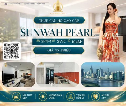  Cho thuê căn hộ Sunwah Pearl 2PN +1 104m2 - View sông trực diện quận 1 
