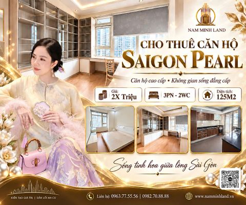  Cho thuê căn hộ Saigon Pearl - 3 phòng ngủ - Chạm phố phồn hoa, trở về bình yên 