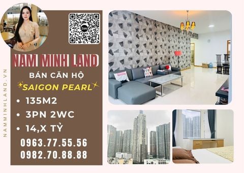  Bán căn hộ Saigon Pearl 3 phòng ngủ 135m2- Nhà đẹp, trục view thành phố cực mát 