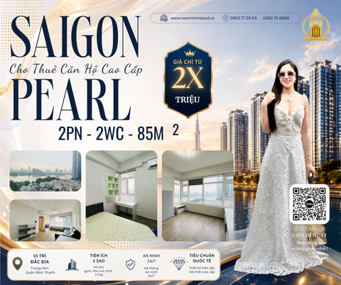  Saigon Pearl - Cho thuê căn hộ 2 phòng ngủ 85m2 , Tầng trung 