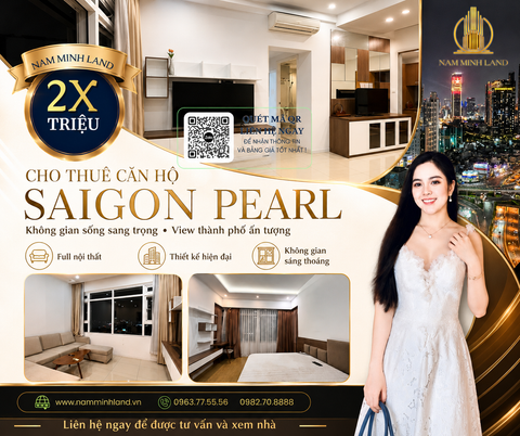  Cho thuê căn hộ Saigon Pearl 2 phòng ngủ 90m2- nhà đẹp, nội thất mới 