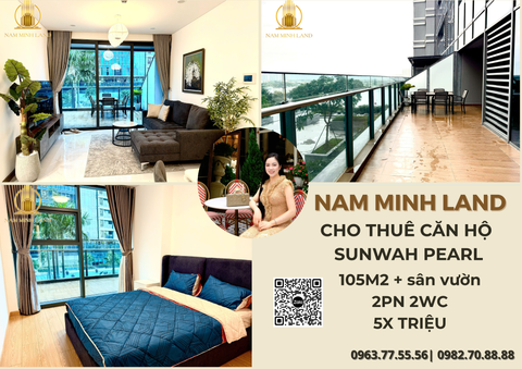  Cho thuê căn hộ Sunwah Pearl 2 phòng ngủ 105m2 - Căn hộ sang trọng, có sân vườn cực rộng 