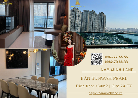  Bán căn hộ Sunwah Pearl 3 phòng ngủ 133m2, Trục GH-01- Nhà đẹp, view sông cực mát 