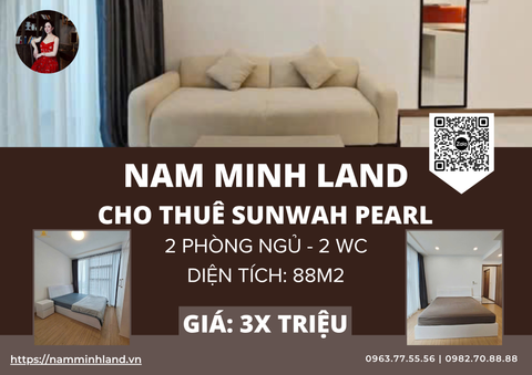  Cho thuê căn hộ Sunwah Pearl 88m2 2 phòng ngủ - Góc chill đắt giá giữa city 