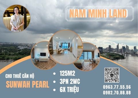  Cho thuê căn hộ Sunwah Pearl 3 phòng ngủ 125m2- View sông ngắm pháo hoa cực đẹp 