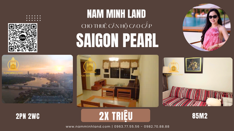  Saigon Pearl - Cho thuê căn hộ 2 phòng ngủ, Tầng trung view sông thoáng mát, đầy đủ nội thất - Giá 25 triệu 