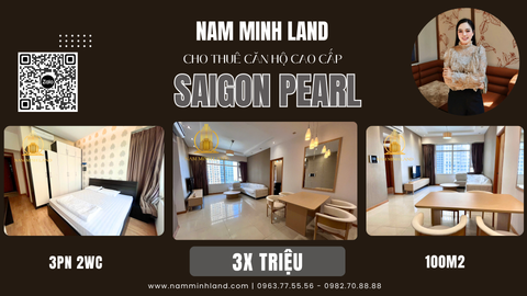  Saigon Pearl - Cho thuê căn hộ 3 phòng ngủ, Tầng trung view thoáng mát, đầy đủ nội thất - Giá 1200$ net 