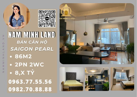  Bán căn hộ Saigon Pearl 2 phòng ngủ 86m2- Thiết kế tinh tế, view city đẳng cấp 