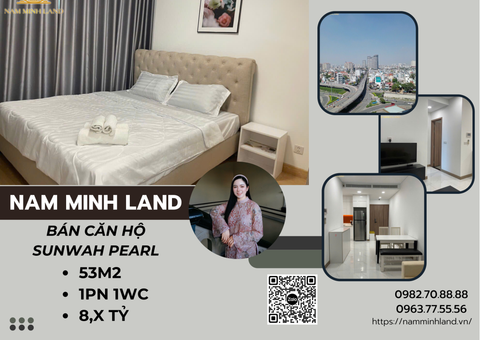 Bán căn hộ Sunwah Pearl 1 Phòng ngủ 53m2, Trục WH-02 - View city cực thoáng, nội thất đầy đủ 
