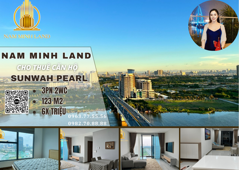  Cho thuê căn hộ Sunwah Pearl 3 phòng ngủ 123m2 - View sông hoa hậu đẹp nức lòng người hâm mộ 
