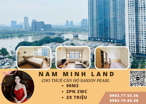  Cho thuê căn hộ Saigon Pearl 2 phòng ngủ 90m2- View sông cực thoáng, giá cực tốt 