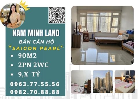  Bán căn hộ Saigon Pearl 2 phòng ngủ 90m2- Nhà đẹp, view thành phố cực thoáng 