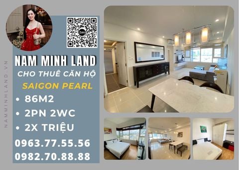  Cho thuê căn hộ Saigon Pearl 2 phòng ngủ 86m2- View Bitexco siêu đẹp 