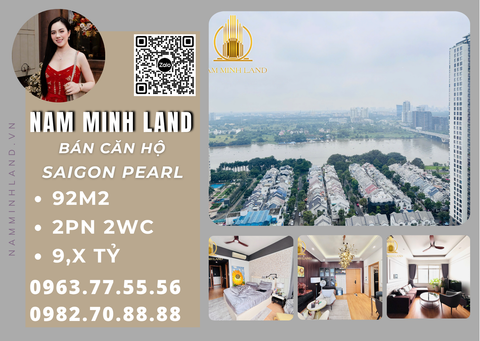  Bán căn hộ Saigon Pearl 2 phòng ngủ 92m2- Nhà đẹp sang trọng, view sông đỉnh của chóp 