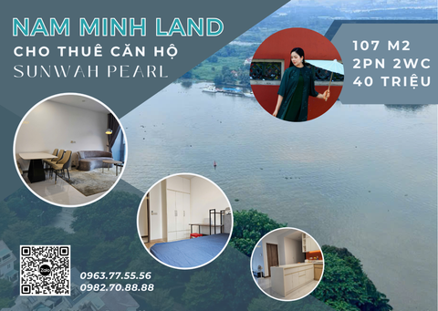  Cho thuê căn hộ Sunwah Pearl 2+1 phòng ngủ 107m2 - Căn hộ đầy đủ nội thất, view sông mát lạnh 