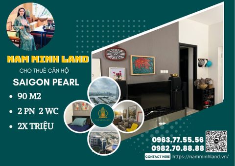  Cho thuê căn hộ Saigon Pearl 2 phòng ngủ view sông 90m2- Căn hộ view sông, view bến du thuyền đang chờ bạn sở hữu 