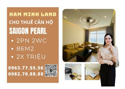  Cho thuê căn hộ Saigon Pearl 2 phòng ngủ 86m2- View trực diện sông cực đẹp, căn hộ bếp mở dành riêng cho bạn 