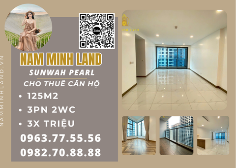  Cho thuê căn hộ Sunwah Pearl 3 phòng ngủ 125m2- Nhà trống, cực rộng 
