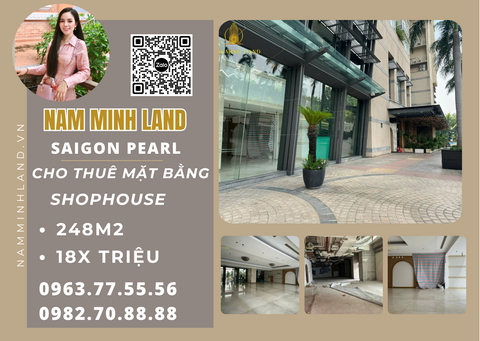  Cho thuê ShopHouse Saigon Pearl 248m2- Diện tích cực lớn 