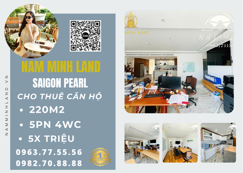  Cho thuê căn hộ Penthouse Saigon Pearl 5 phòng ngủ 220m2- Nhà cực rộng, view xịn 