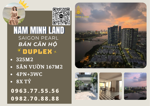  Bán căn hộ Duplex Saigon Pearl 4 phòng ngủ 325m2- Nhà sân vườn cực rộng, cực đẹp 
