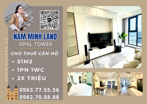  Cho thuê căn hộ Opal 1 phòng ngủ 51m2- Nhà đẹp, nội thất tone sáng 