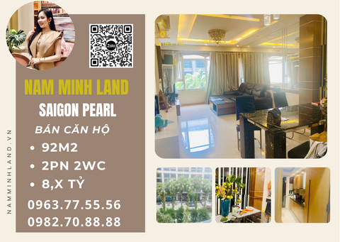  Bán căn hộ Saigon Pearl 2 phòng ngủ 92m2- Nhà rộng, dọn vào ở ngay 