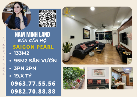  Bán căn hộ Saigon Pearl 3 phòng ngủ 133m2- Căn hộ sân vườn 
