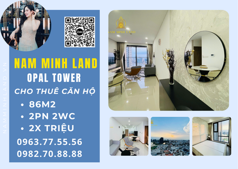  Cho thuê căn hộ Opal Tower 2 Phòng ngủ 86m2- View trung tâm, tầng cao, nội thất đầy đủ 
