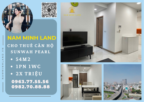  Cho thuê căn hộ Sunwah Pearl 1 phòng ngủ 54m2- Nội thất tone sáng 