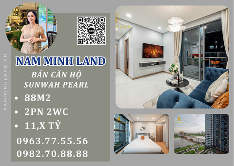  Bán căn hộ Sunwah Pearl 2 phòng ngủ 88m2, Trục GH-11- View hướng sông, cực mát 
