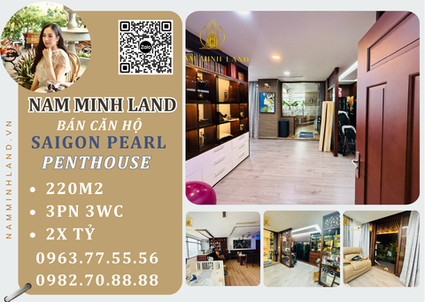  Bán căn hộ Penthouse Saigon Pearl 3 phòng ngủ 220m2- Nhà đẹp chờ bạn sở hữu 