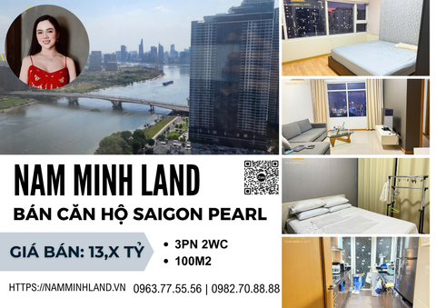  Bán căn hộ Saigon Pearl 3 phòng ngủ 100m2- View sông cực đỉnh 