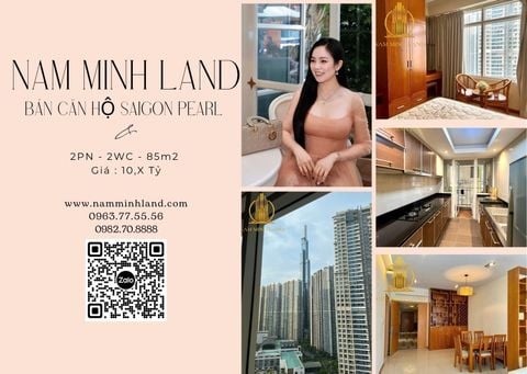  Bán căn hộ Saigon Pearl 2 Phòng ngủ 85m2 - Tầng trung, view sông Sài Gòn thoáng mát 