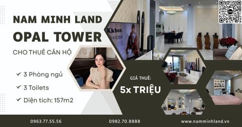  Cho thuê căn hộ Opal Tower 3 Phòng ngủ 157m2 - Tầng cao view trực diện Landmark 81 
