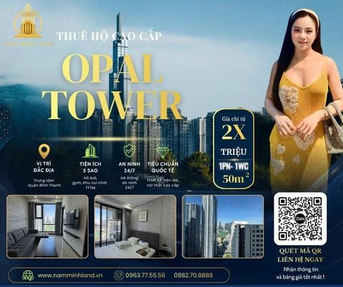  Cho thuê căn hộ Opal Tower- Cho thuê căn hộ 1 phòng ngủ 50m2, view nhìn tòa IFC, nội thất mới toanh đầy đủ tiện nghi. 