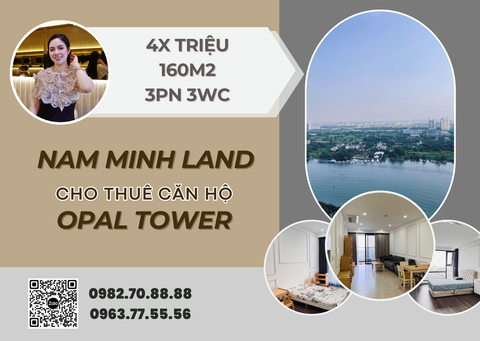  Cho thuê căn hộ Opal Tower 3 phòng ngủ 160m2- View sông trực diện, fill nội thất, nhà đẹp, rộng rãi thoáng mát 