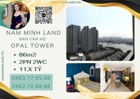  Bán căn hộ Opal Tower  Phòng ngủ 86m2 - Tầng cao, view Quận 1, sông Sài Gòn, cầu Thủ Thiêm 