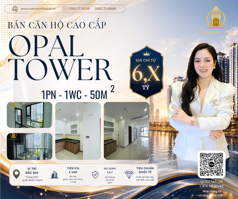  Opal Tower- Bán căn hộ 1 phòng ngủ 50m2 - View nhìn Bitexco, yên tĩnh, ấm cúng 