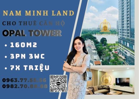  Cho thuê căn hộ Opal Towwer 3 Phòng ngủ 160m2 - Tầng trung, view trực diện sông Sài Gòn thoáng mát 